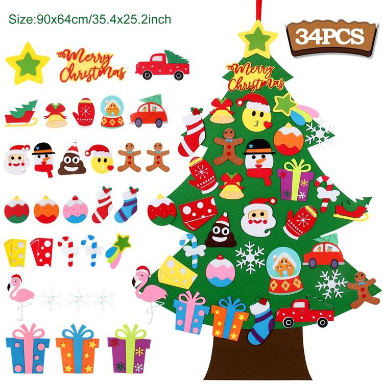 Kids DIY Felt Christmas Tree Merry Christmas Decorations For Home 2025 Christmas Ornaments Navidad Gifts Xmas Tree New Year 2025
