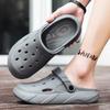 Hole shoes men's summer outer wear bag head couple sports slippers women's light beach sandals bag head half slippers men