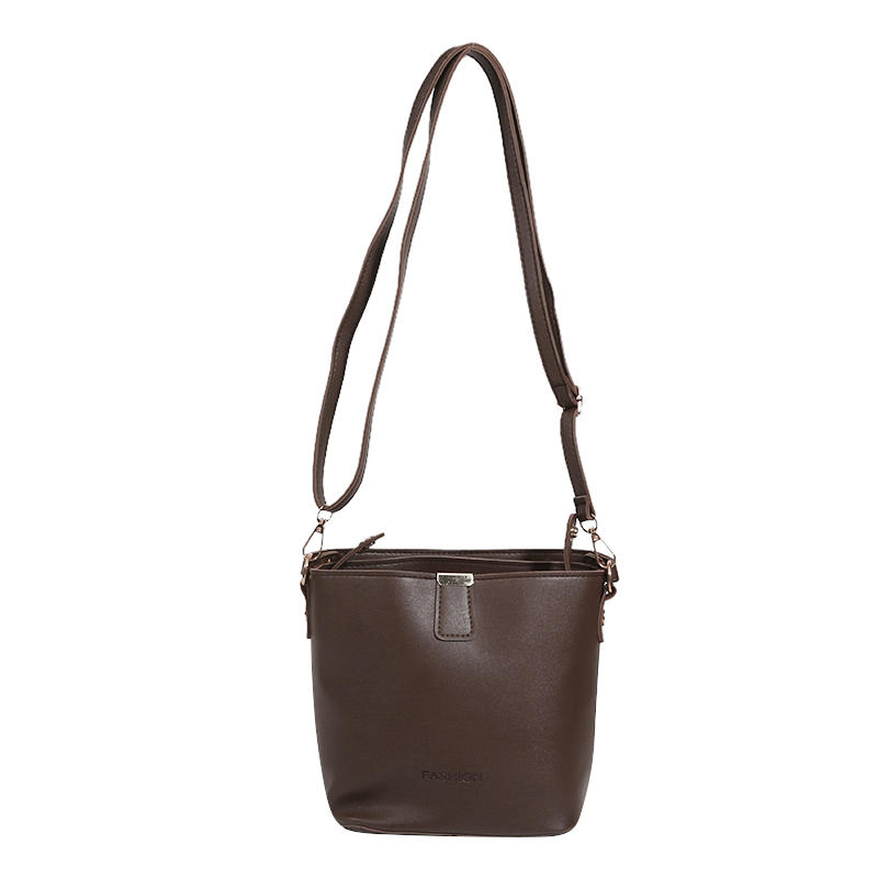 Simple Solid Color Crossbody Bags Women Elegant Shoulder Portable Bucket Bag