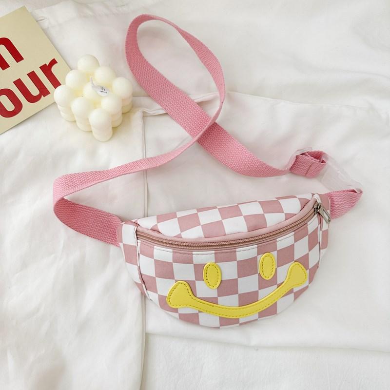 

Fun Stylish And Plaid Nylon Bag For Kids Lightweight Unisex Preschool Use рожевий