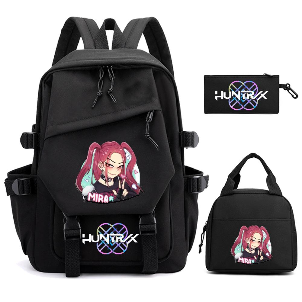 3Pcs/set K-pop Demon Hunters Printed Backpack for Teenger Boy Girl Large Capacity Schoolbag Children Student Bookbag Women Waterproof Travel Bag