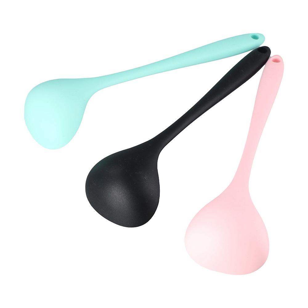 Cooking Heat Resistant Silicone Dinnerware Non-stick Serving Spoon Scoop Soup Ladle Tableware