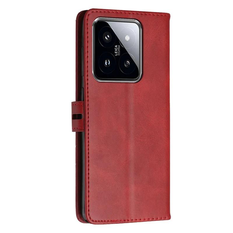 Leather Flip Case on For Xiaomi 14 13T Pro Mi14 13 12T 11T Pro Mi14 Mi13T Poco C65 Magnetic Cases Stand Wallet Phone Cover 2024