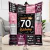 1pc Happy 70th Birthday Celebration blanket Soft and Warm for Sofa Office Camping Travel Livingroom Great Gift for Friends and Family Comfortable