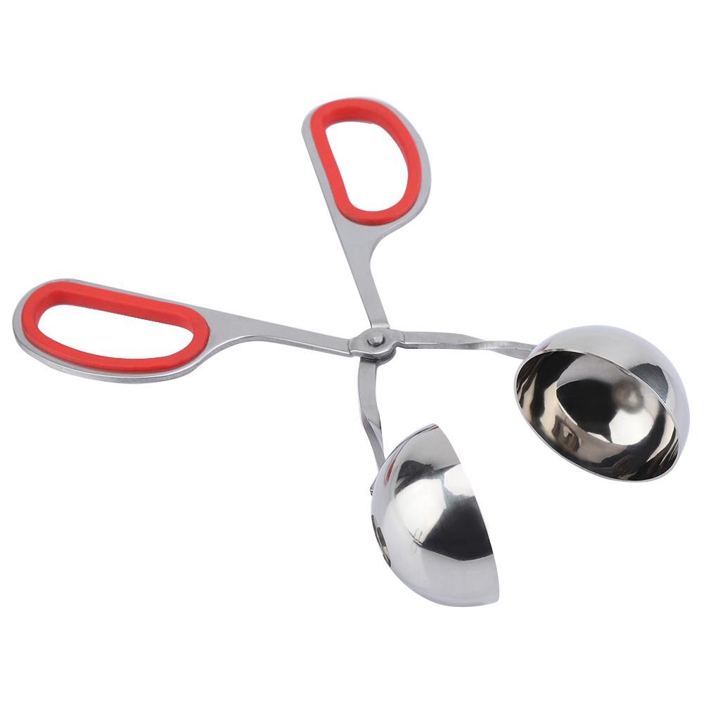 304 Stainless Steel NOn Sticky Meatballs Rice Balls Clip Maker Mold Kitchen Tool (Red)