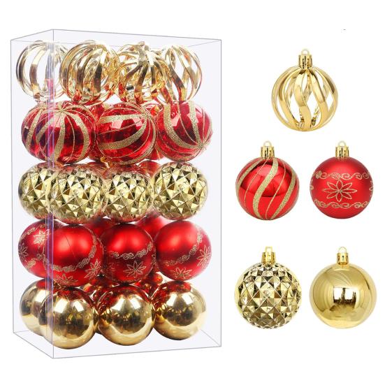 Pcs Christmas Balls Ornaments 2.4 Inch Small Shatterproof Plastic Balls
