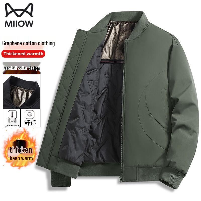 MiiOW Men s Baseball Collar Padded Jacket L