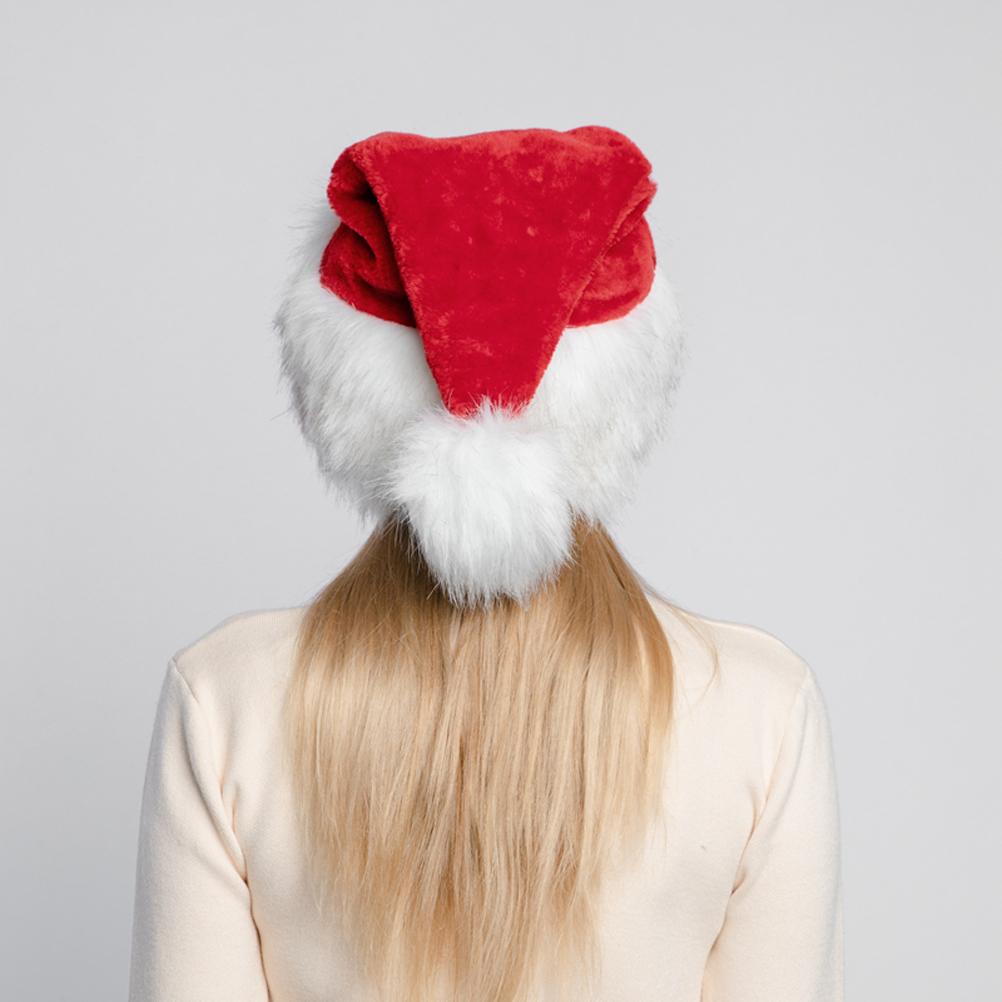 Christmas Santa Hat Red Thick Large Fluffy Hats for Adults Men Women Warm Ski Hat Christmas Party Santa Cosplay Holiday