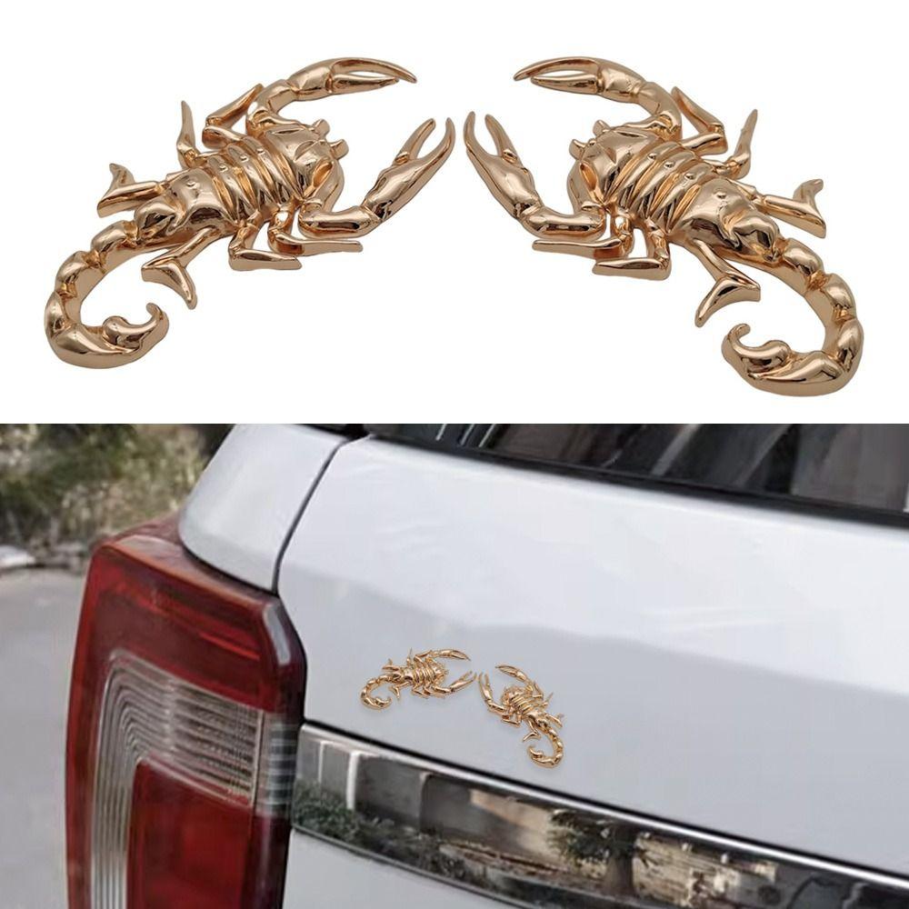 

2Pcs Zinc Alloy Emblem Water-resistant Rear Trunk Sticker Durable Car Sticker Door