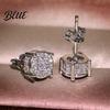 Women Stud Earrings 1 Pair Square Rhinestone Wedding Ear Studs