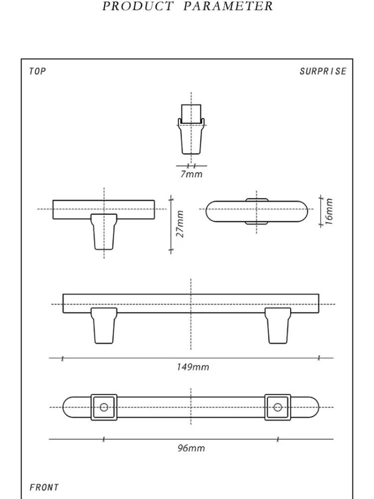 Nordic Gold Gray Cabinet Handles & Knobs - Modern Decorative Hardware Pulls for Kitchen/Dresser/Wardrobe/Furniture Door