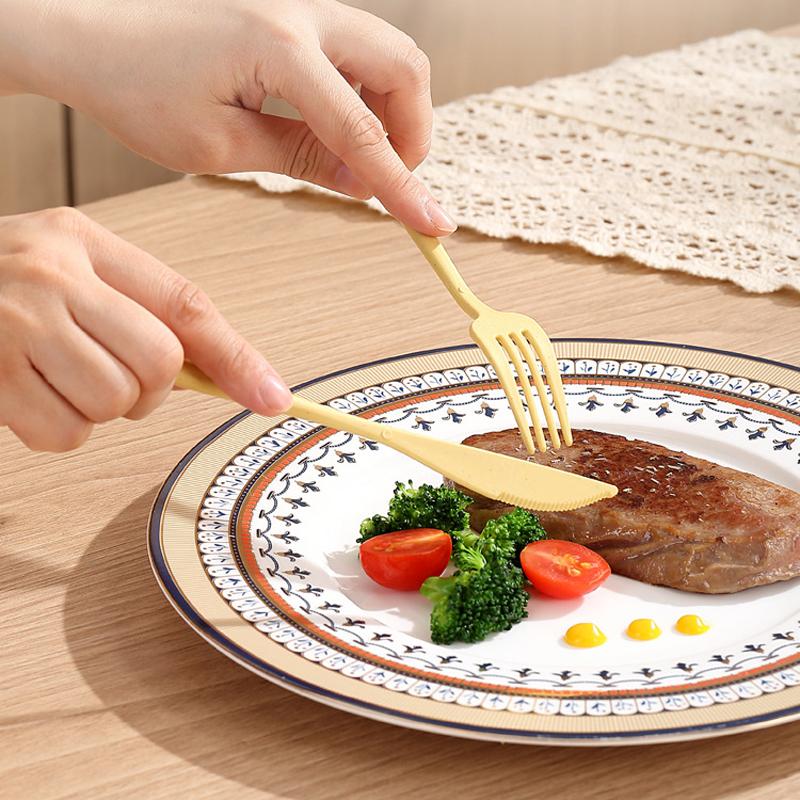 Wheat Straw Portable Cutlery Set with Storage Box Reusable Spoon Fork Chopsticks Travel Tableware Kit Utensils for Students
