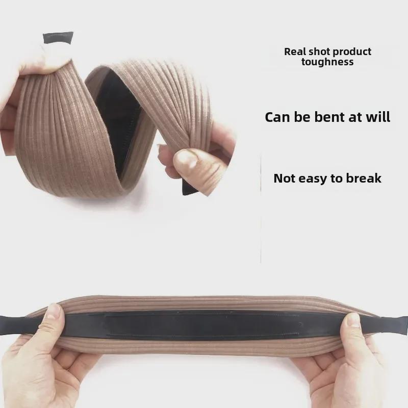 Mori Girl din țesătură coreeană Bentita cu boruri largi pentru femei - Accesoriu pentru păr de culoare uni