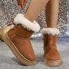 New Fashionable Bow Round Toe Elegant Snow Boots Winter Flat Wear-resistant Soft Students Plus Velvet Warm Women's Shoes