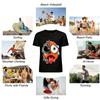 Melting Half Skull Emoji Print Cool Casual Short Sleeve T-Shirt Pure cotton T-shirt