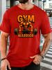 Gym Warrior Bodybuilder Barbell Unisexs Front Print T Shirt Fitness Workout Graphic Tee Casual Short Sleeve Top Gym Lover Gift