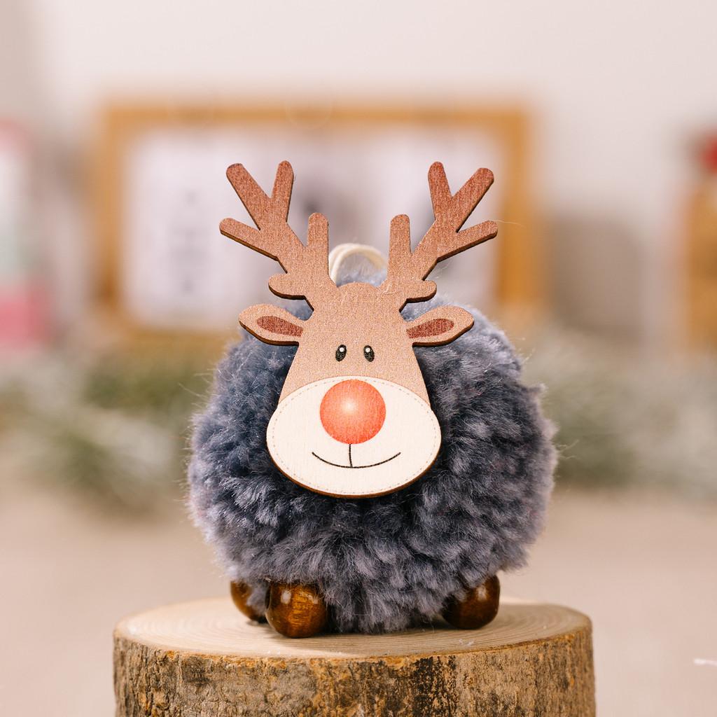 And Festive Cozy Large Wool Felt Reindeer Ornament With Charming Wooden Antlers