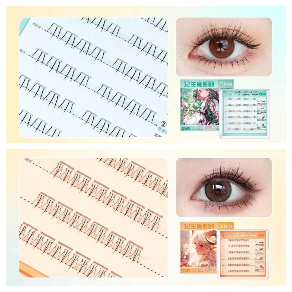 Reusable Self-adhesive Lash Clusters Wispy Glue Free Fake Lashes Adhesive False Eyelashes  Lady