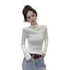 Women's Plus Size Velvet Lace Patchwork Stand Collar Top - Long Sleeve Autumn/Winter Outerwear, Slimming & Flaw-Hiding.