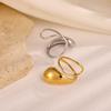 CARLIDANA Jewelry Water Drop Stainless Steel Open Ring Plated 14K Gold Color for Women's Personalized Exaggerated Ring Wholesale