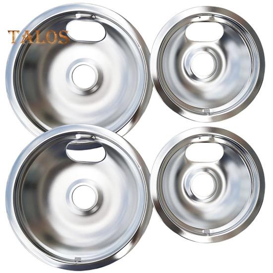 

4 шт. 6/8-дюймовый поддон для варочной панели, круглая электрическая плита, верхняя горелка, хромированный держатель поддона для фильтра, сменные кухонные принадлежности 4pcs