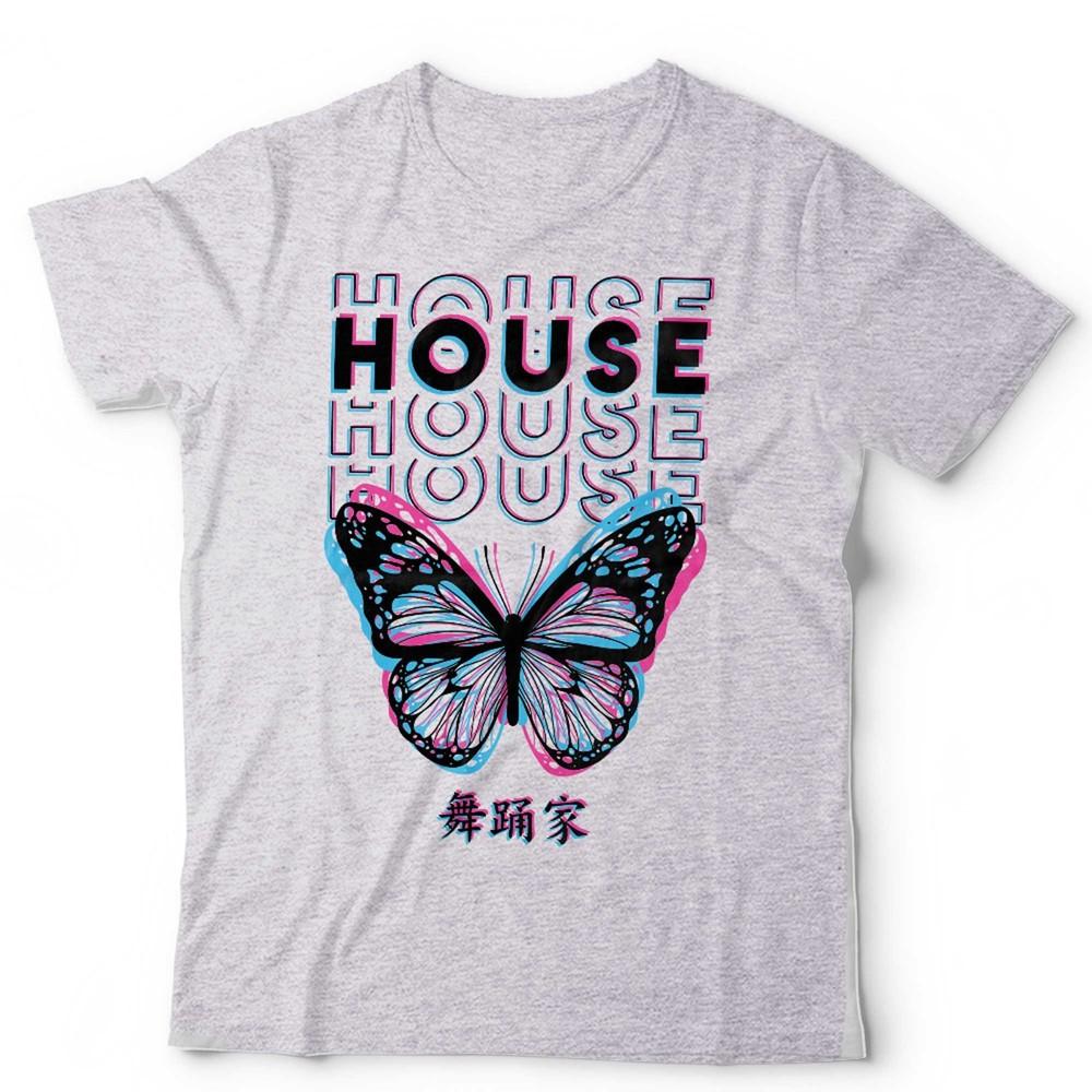 House Music Tshirt Unisex Dance Music Glitch Butterfly EDM Festival Outfit Rave