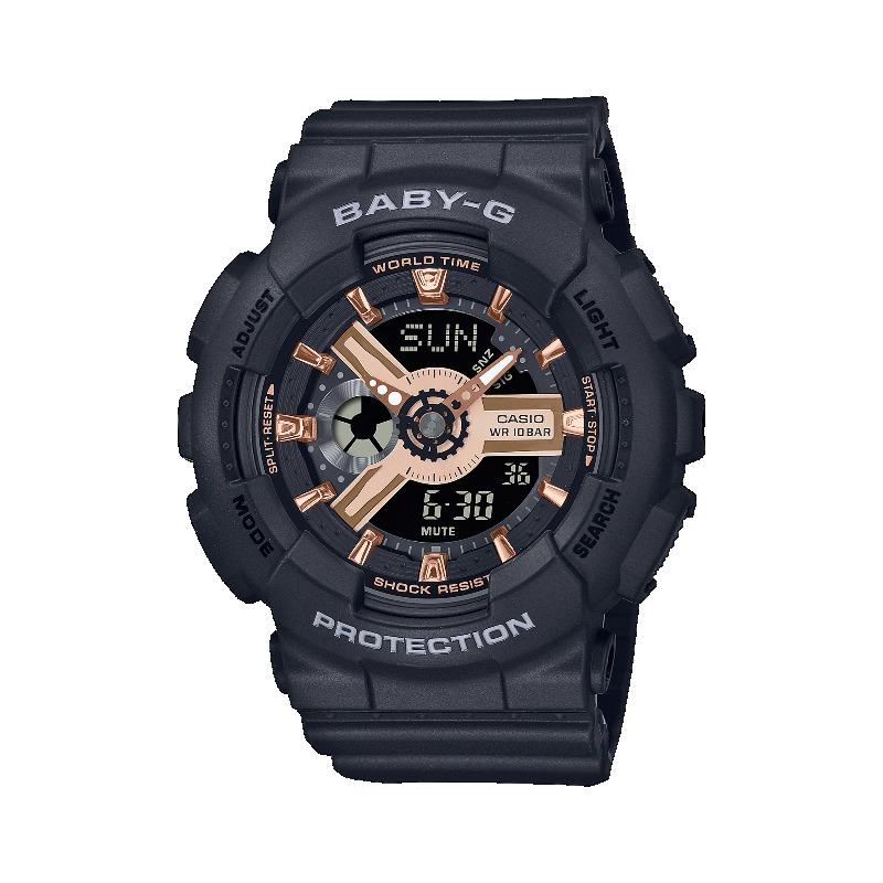 Casio Men s Resin 100M Water Resistant Analog Shock Resistant Quartz Watch BA-110XRG-1A чёрный