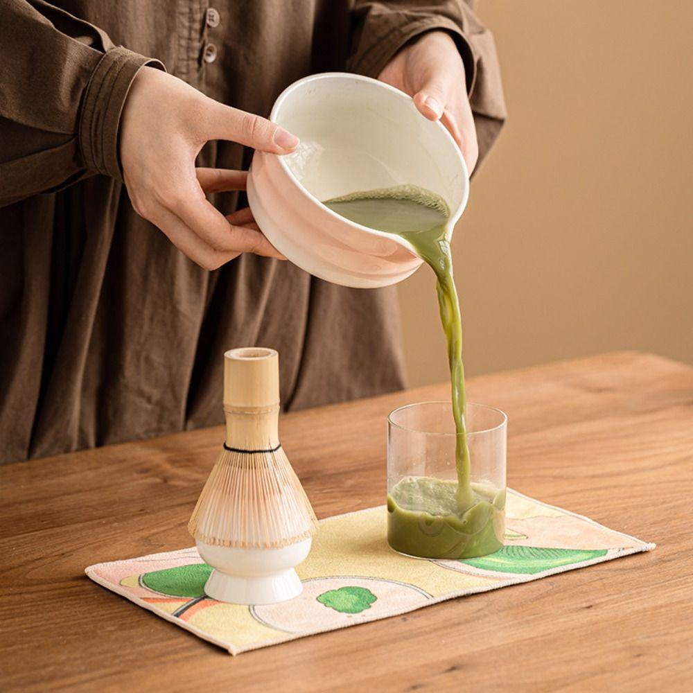 4PCS Food Grade Japanese Matcha Tea Set Bamboo Ceramic Japanese Chasen Matcha Whisk  Stirring