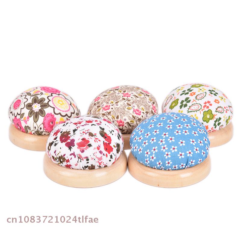 1 Pc Wood Bottom Base Needle Pin Cushion Holder, Sewing & Needlework DIY Craft Set PP Cotton Needle Insert Brand New