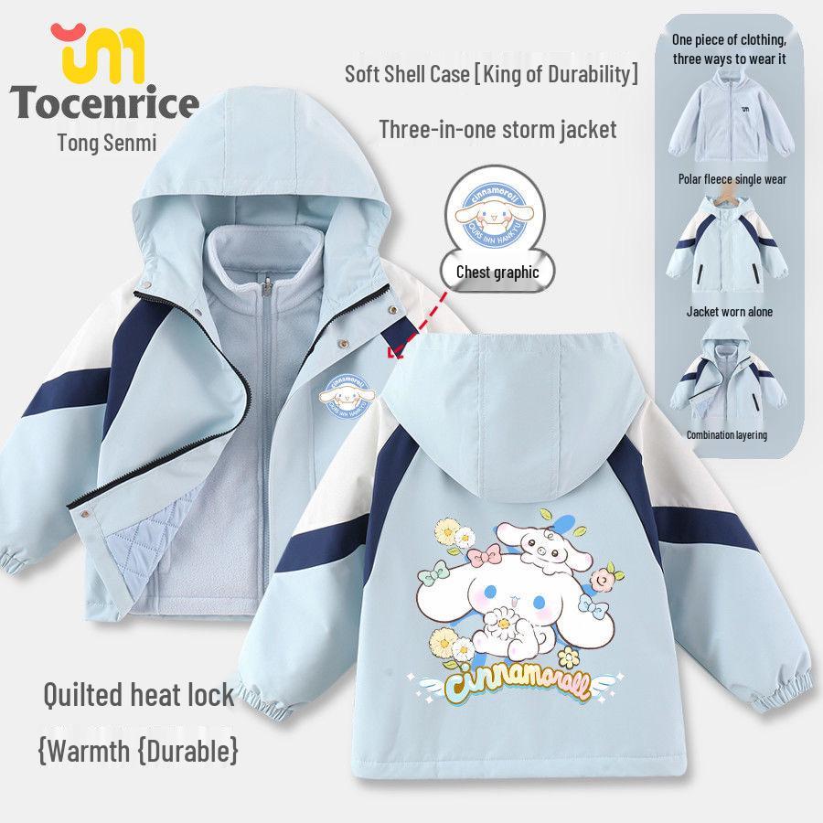 Cinnamoroll Girls  3-in-1 Detachable Waterproof Winter Jacket for Kids 110 cm