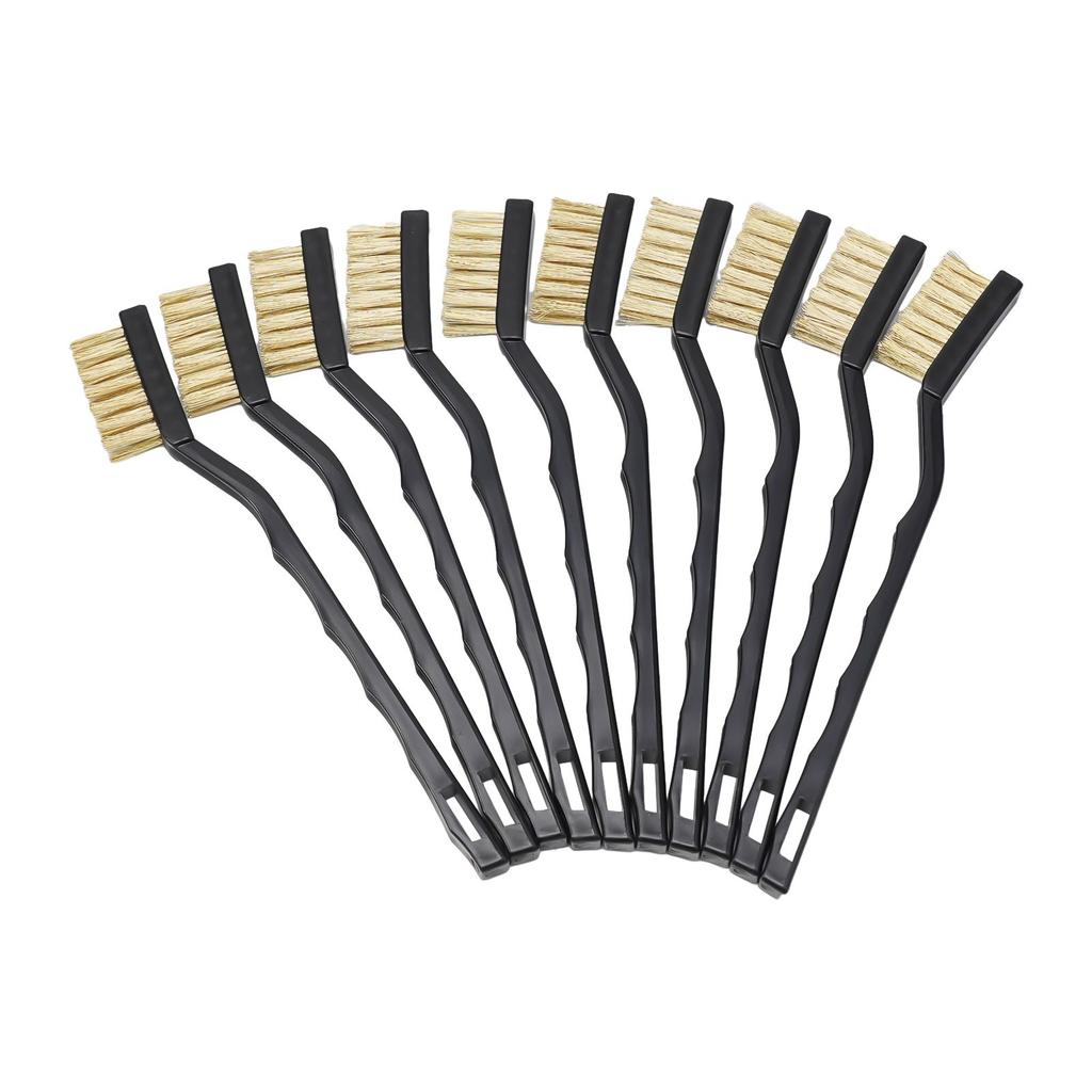 10Pcs 7 Inch Hand Brush Stainless Steel Copper Wire Brushes For Metal Rust Scrub Removal Cleanings Maintenance Manual Tool Set
