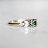 Emerald Zircon Diamond Alloy Engagement Ring