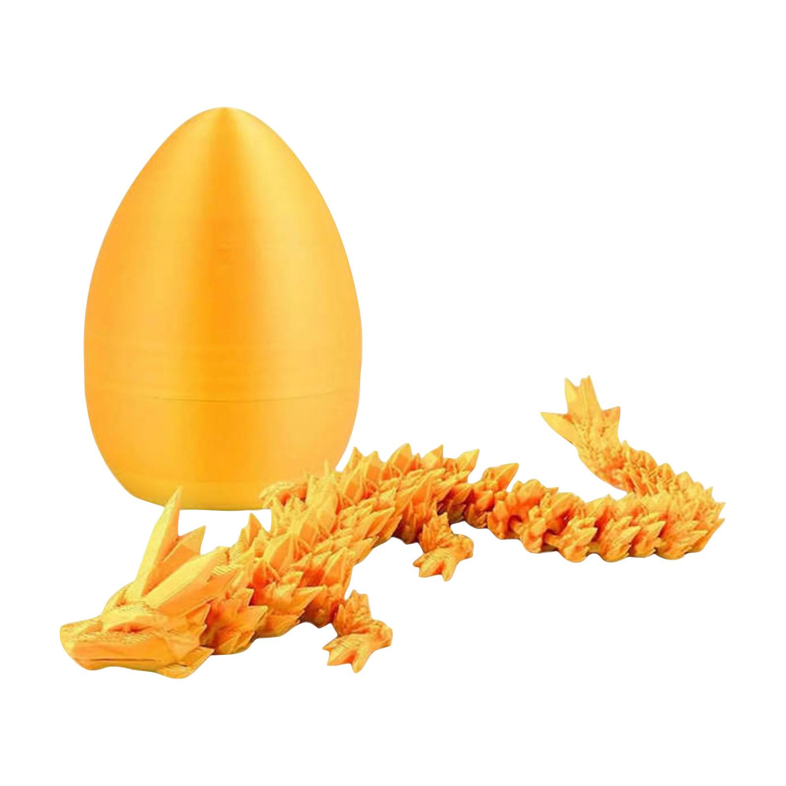 3D Printed Dragon, 3D Printed Egg, Egg With Dragon Inside, Egg Toy, 12in Full Articulated Crystal 3D Dragon For Children s Day Gift & Birt жёлтый