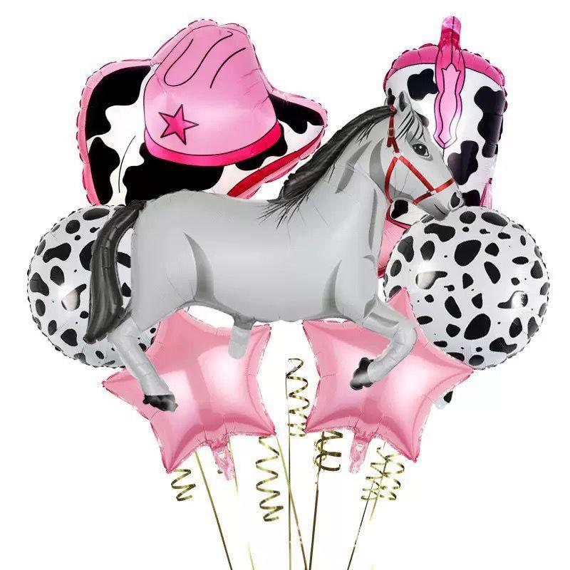 Conjunto de Balões de Filme de Alumínio Tema Festa Cowboy Ocidental, Chapéu e Botas de Cowboy, Suprimentos de Decoração de Cena Tema Festa de Aniversário