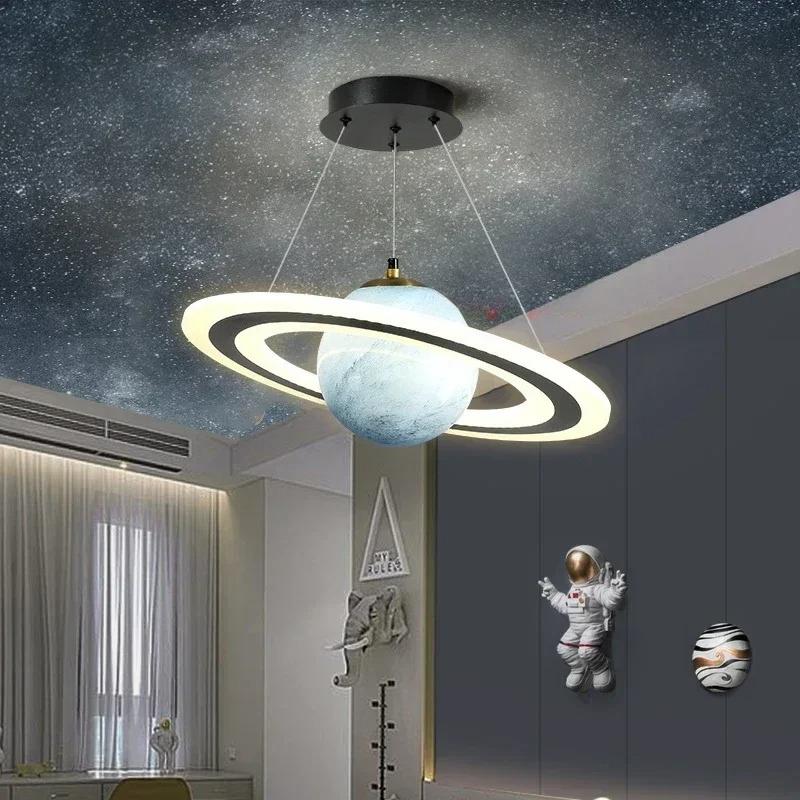 European-style New LED Acrylic Planet Chandelier Hanging Chandelier in Living Room Dining Room Children's Room