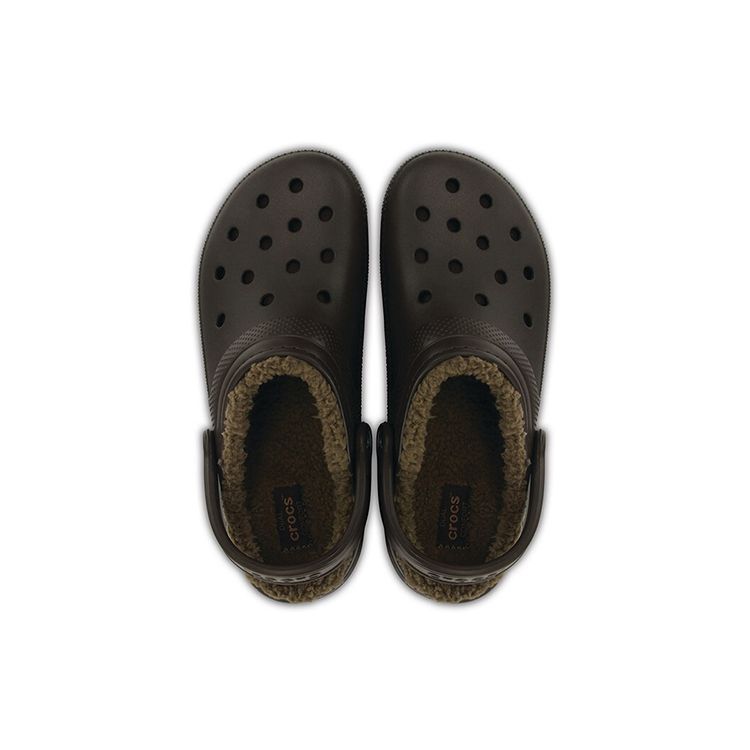 Crocs Classic Warm Cotton Clogs Unisex Footwear Dark-Brown 203591-23B