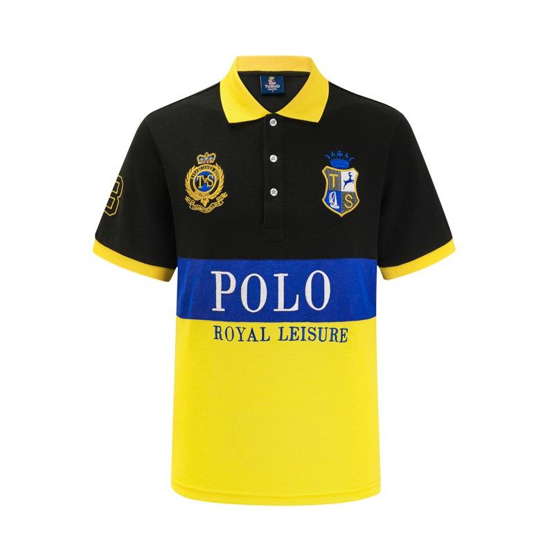 RogueWave Men's Polo Shirt Embroidery Stitching Color Contrast Classic Fashion Original Design Polo Collar Pure Cotton Breathable XS-7XL