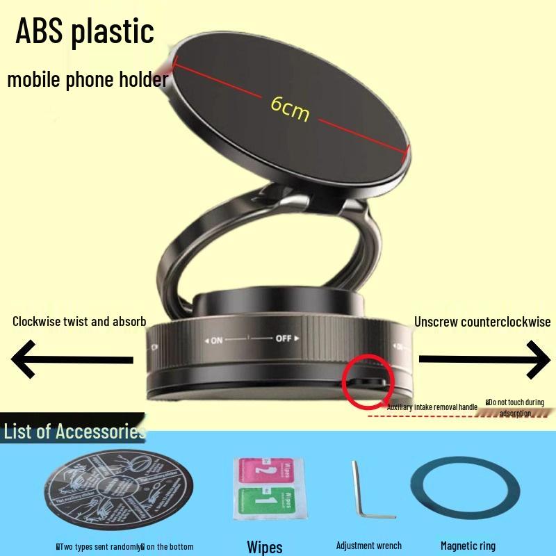 

Universal Magnetic Car Phone Holder with Vacuum Suction for Dashboard and Desktop Navigation No Size Specification