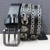 Genuine Leather Double-needle Scorpion Accessories Personalized Hollow Rivet Cowhide Belt Western American Rivet Belt