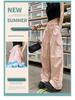 Women's Retro Quick-Dry Cargo Joggers - Summer Ice Silk, Multi-Pocket, Windproof, Wide Leg Hiking Pants