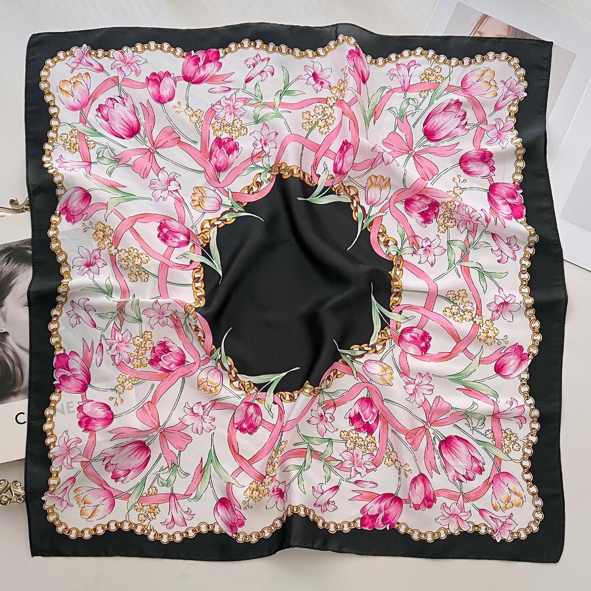 

Women s Scarf Soft Stain Neckerchief Fashion Square Scarf For Dress Up Your look Hair Scarf Spring/Summer Breathable Bandanna