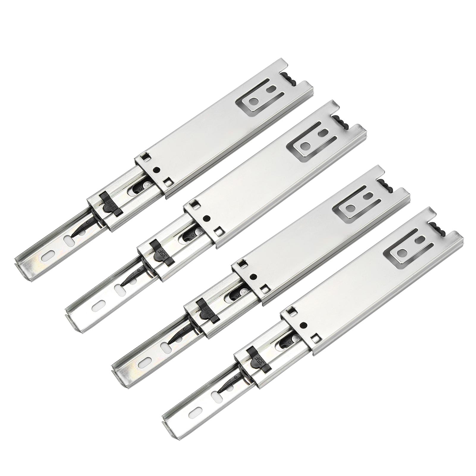 Glissières de tiroir de 5 pouces, extension complète   Apportez des rails de tiroir à montage latéral avec   Roulettes en nylon coulissantes, pour armoires de cuisine, armoires, commodes 44.1