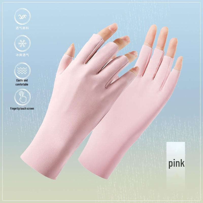 

Женские перчатки без пальцев с защитой от УФ-лучей для вождения и езды на велосипеде - Нескользящие, Дышащие, Дизайн с половиной пальцев One Size