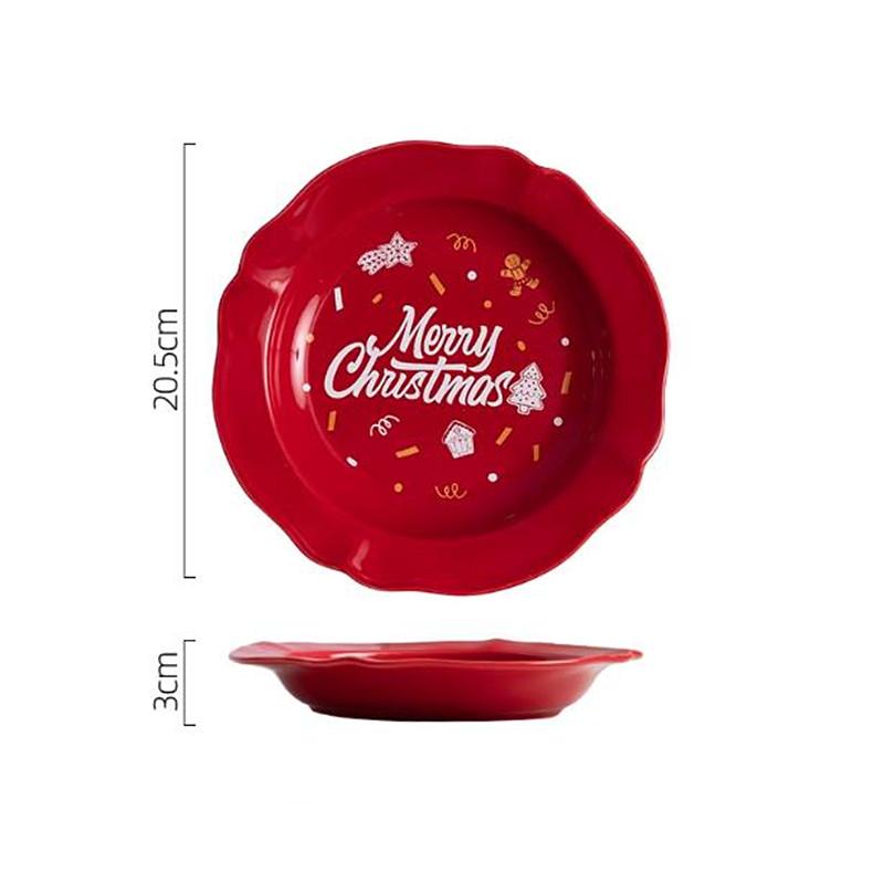 Exquisite Ceramic Plates Custom Christmas Tableware Home Dessert Steak Plates Noodle Bowls Kitchen Ceramic Fruit Salad Bowls