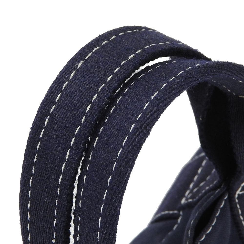 Used HERMES Handbag Tote PM Deauville canvas Navy Navy casual