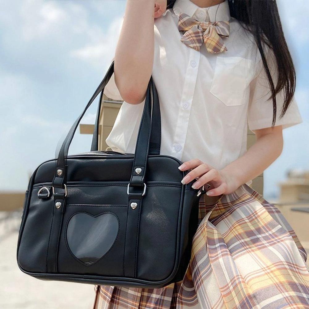 Large Capacity JK Tote Bag PU Leather Underarm Bag JK Uniform Shoulder Bag  Student Girls Gift
