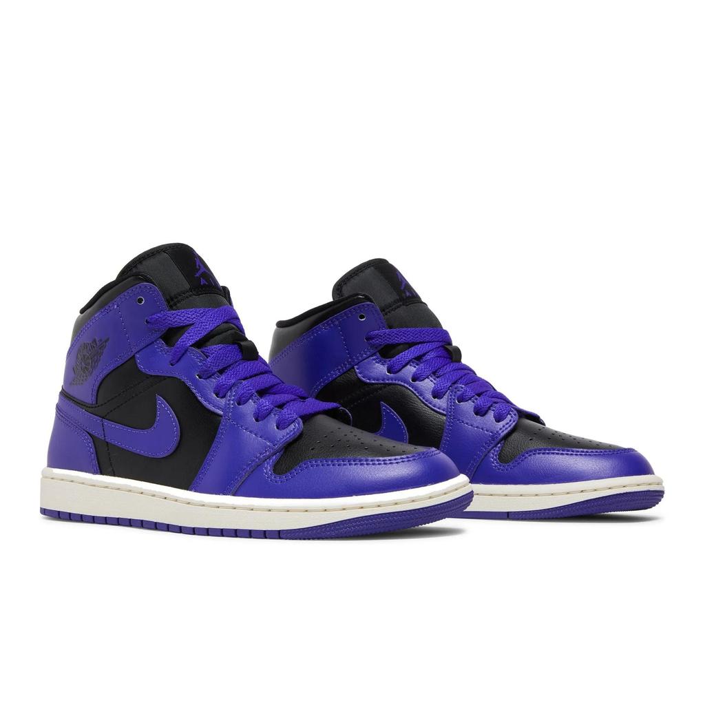 Womens Air Jordan 1 Mid 'Dark Concord' (women's sizes) Black / Dark Concord / Sail Vintage Basketball Shoes BQ6472 051