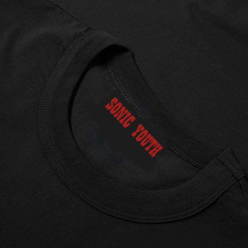 Mike Kelley Youth Band Pink Rabbit Print Duży okrągły dekolt Luźna bawełniana koszulka z krótkim rękawem Unisex