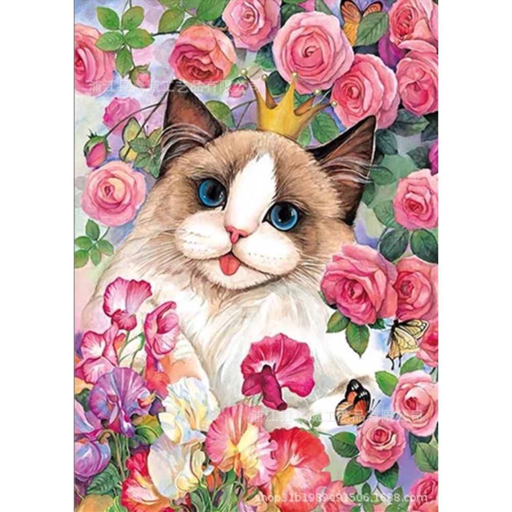 DIY Diamond Painting 5D Cartoon Cat Full Diamond Cross Stitch Living Room Decorative Painting