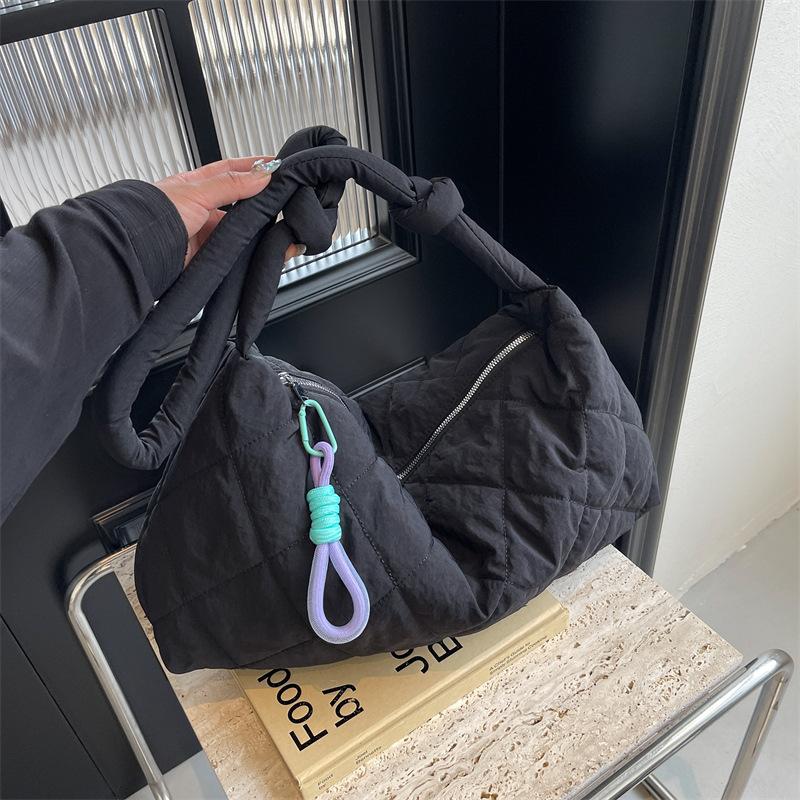 

Премиум Холщовая Большая Вместительная Сумка Из Пуха Хлопка Повседневная Универсальная Женская Сумка-мессенджер на Одно Плечо 45*8*26 чёрный